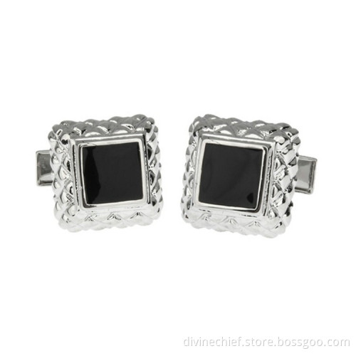 Make Custom Square Floral Designs Brass Cufflinks For Man's Suit Shirt